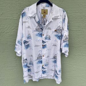 Joe Marlin Sz Xl Fishing Boat Button Down